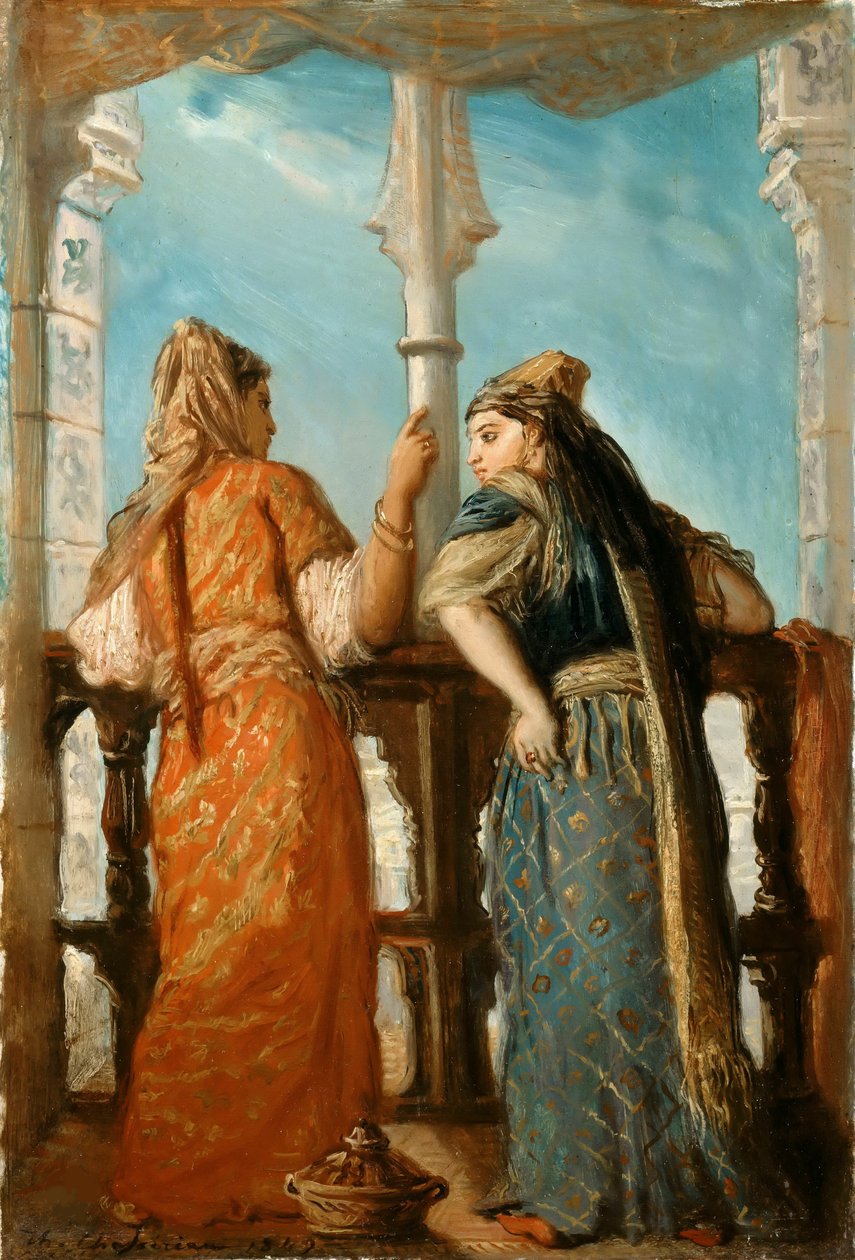 Balkondaki Yahudi Kadınlar, Cezayir, 1849. by Théodore Chassériau