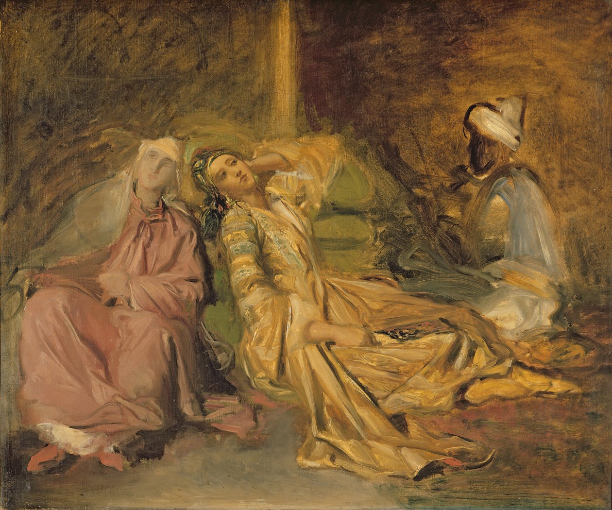 Bir Haremin İç Mekanı İçin Çalışma by Théodore Chassériau