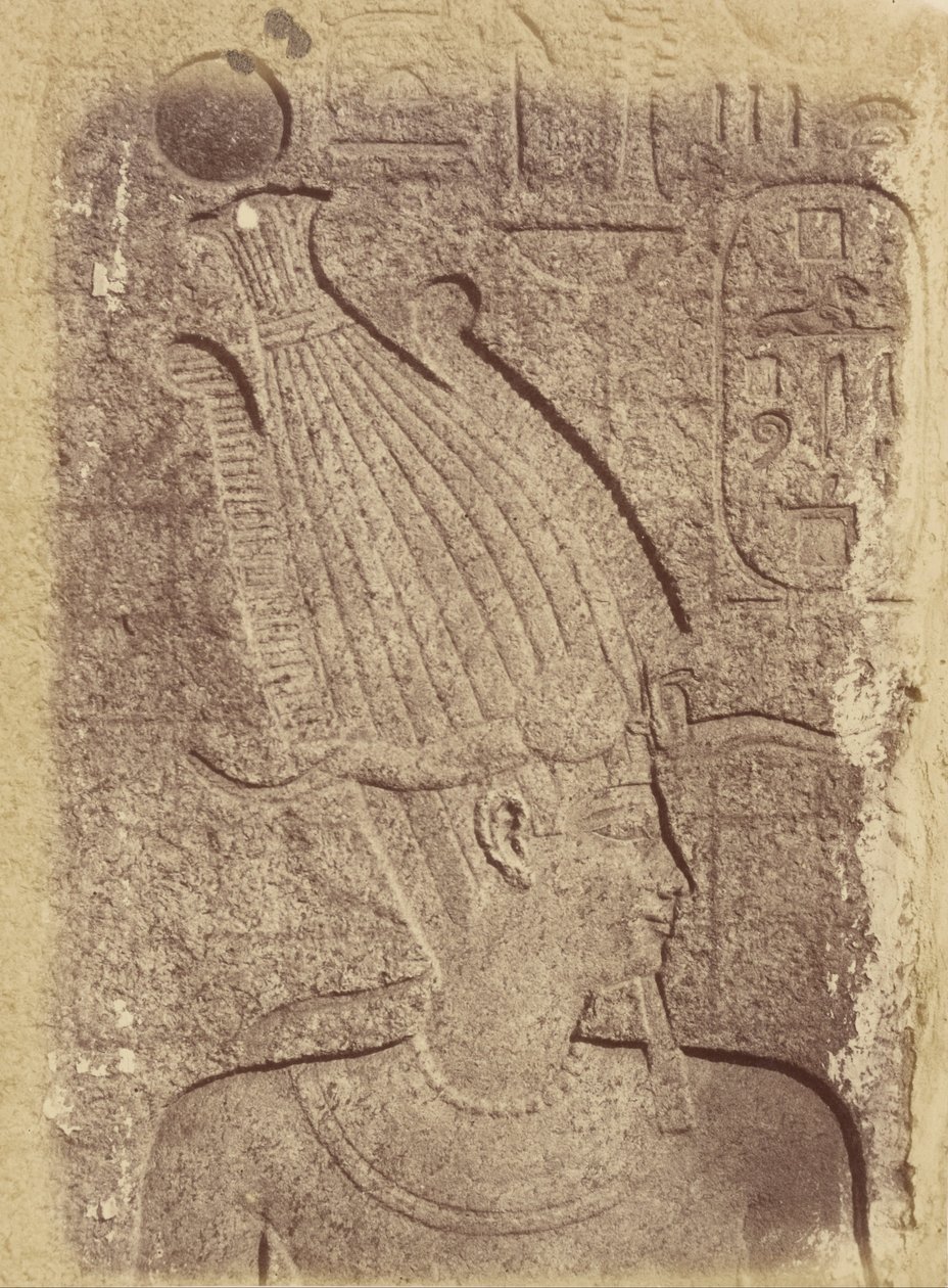 (Bir Heykelin Yakın Çekimi (Bir Başın Profili), Karnak) by Théodule Devéria
