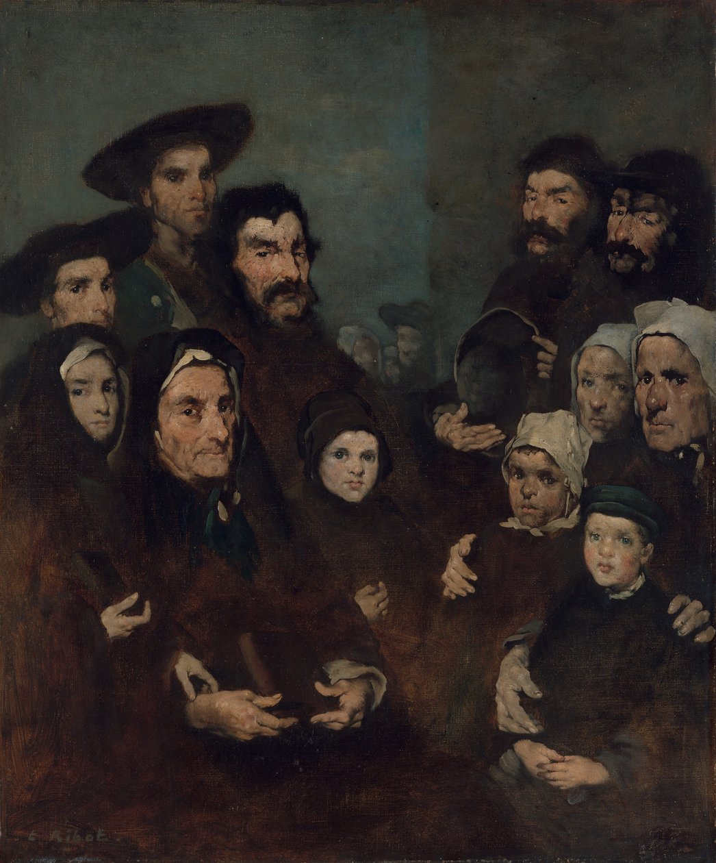Breton Balıkçıları ve Aileleri, muhtemelen yaklaşık M.Ö. 1880-85. by Auguste Theodule Ribot