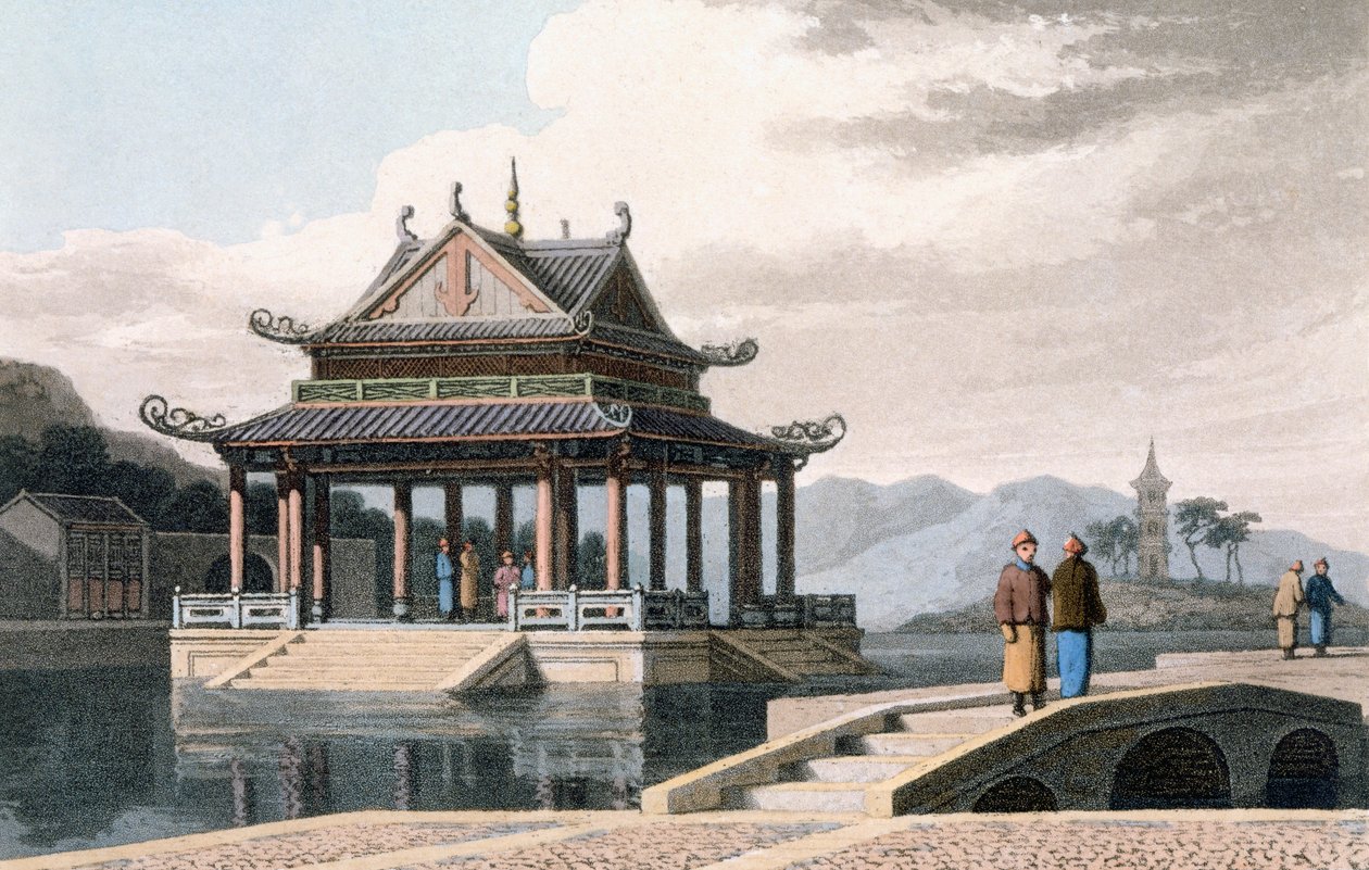 Çin Pavyonu, 1810 (renkli aquatint) by Thomas und William Daniell