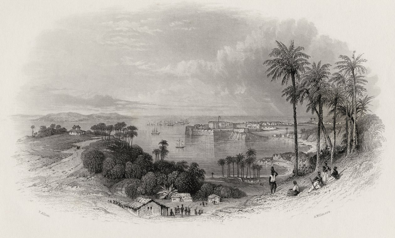 A. Willmore (1814-88) tarafından kazınmış Bombay Hindistan by Thomas Allom
