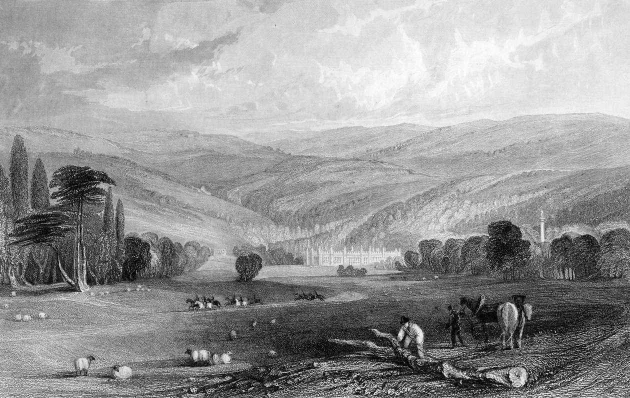 Gibside, Durham İlçesi, 1835 by Thomas Allom