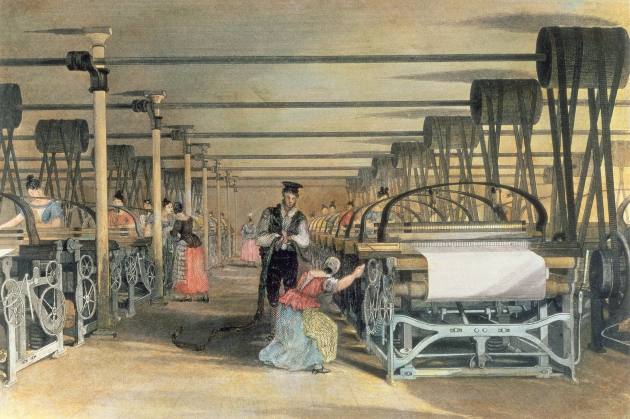 Güç dokuma tezgahı, 1834 by Thomas Allom