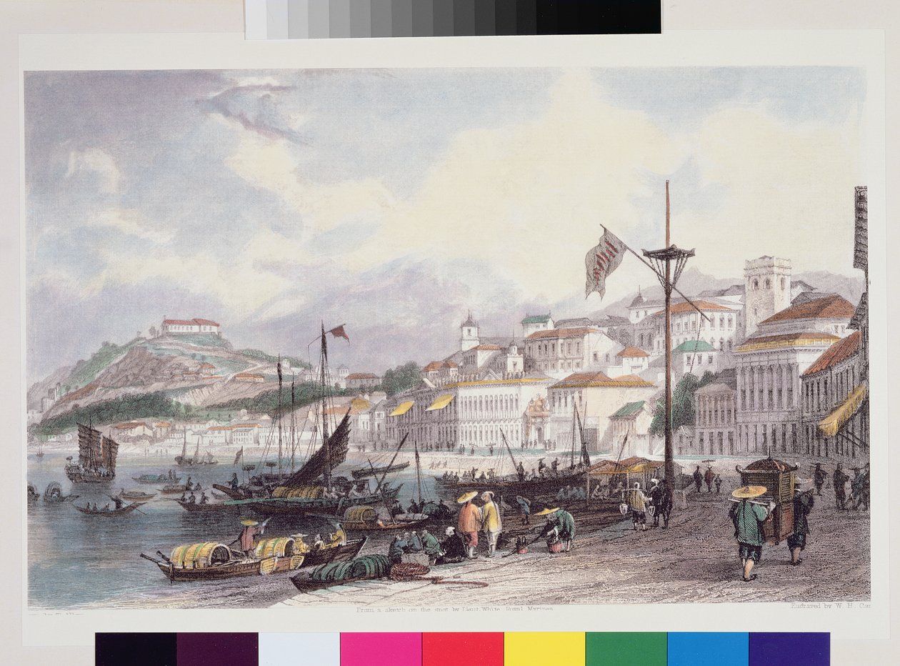 Praia Grande, Makao, c.1850 by Thomas Allom