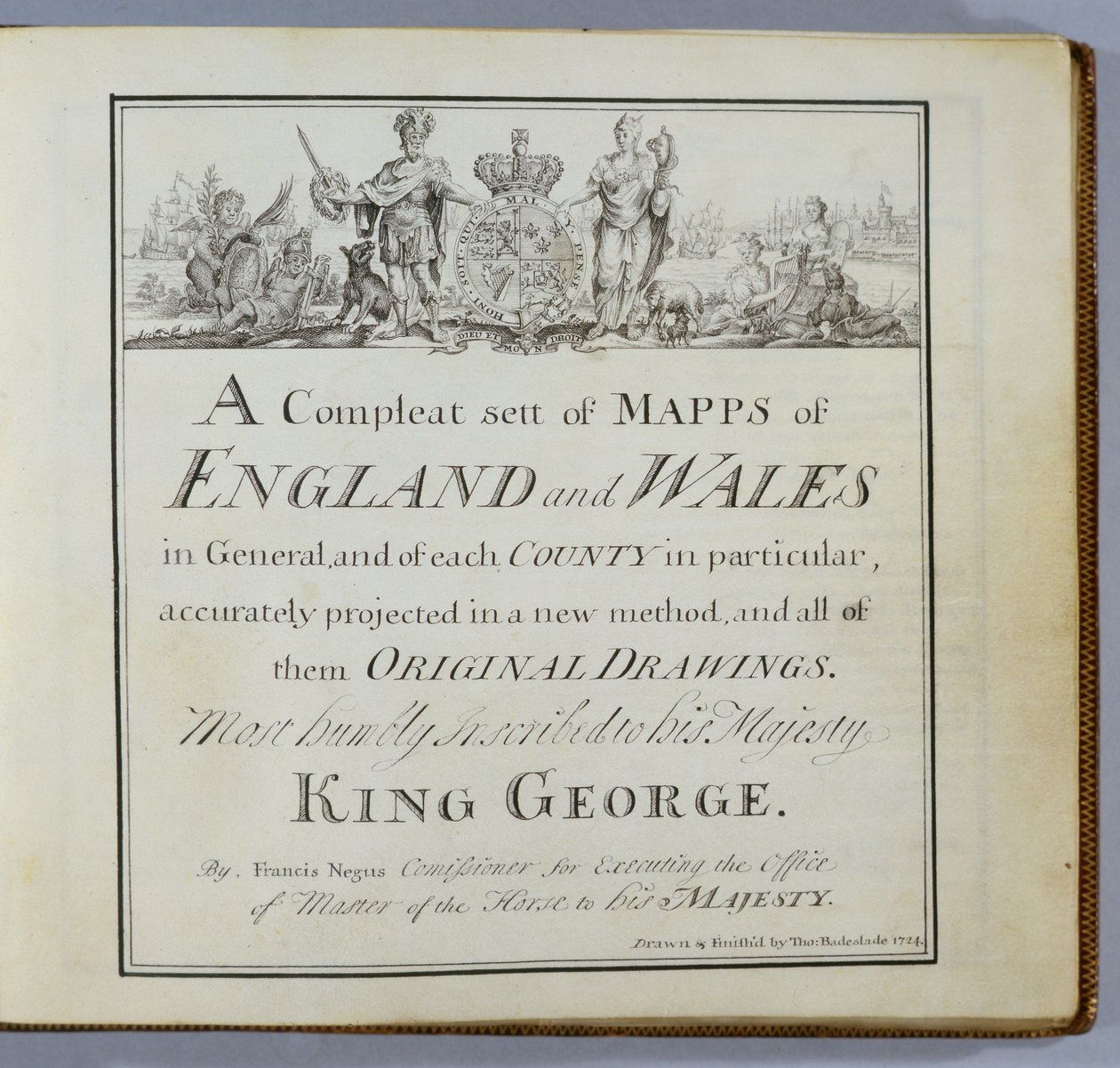 Genel Olarak İngiltere ve Galler Haritalarının Tam Bir Setinin Başlık Sayfası..., 1724 (kağıt üzerinde kalem ve mürekkep ve wc) by Thomas Badeslade