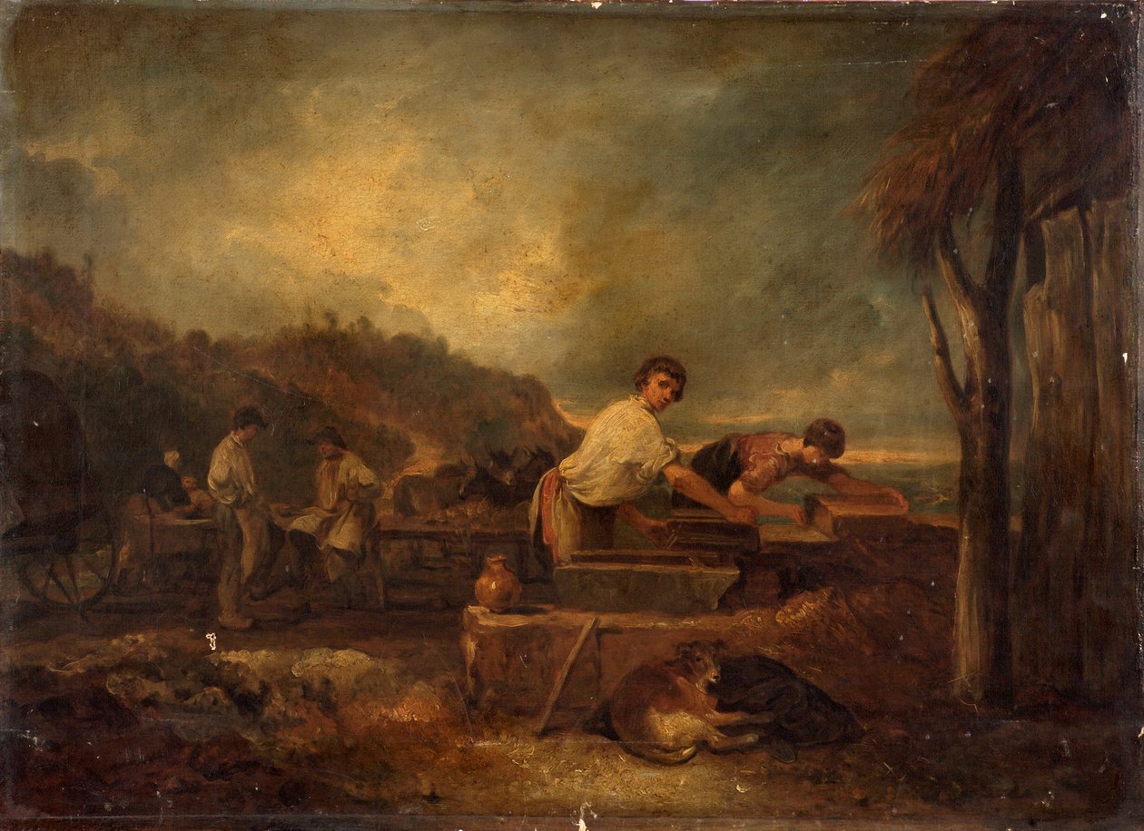 ಟರ್ಕ್ ಕೆಲಸದಲ್ಲಿ ಮೇಸನ್ಸ್ ಜೊತೆ ಭೂದೃಶ್ಯ by Thomas Barker of Bath