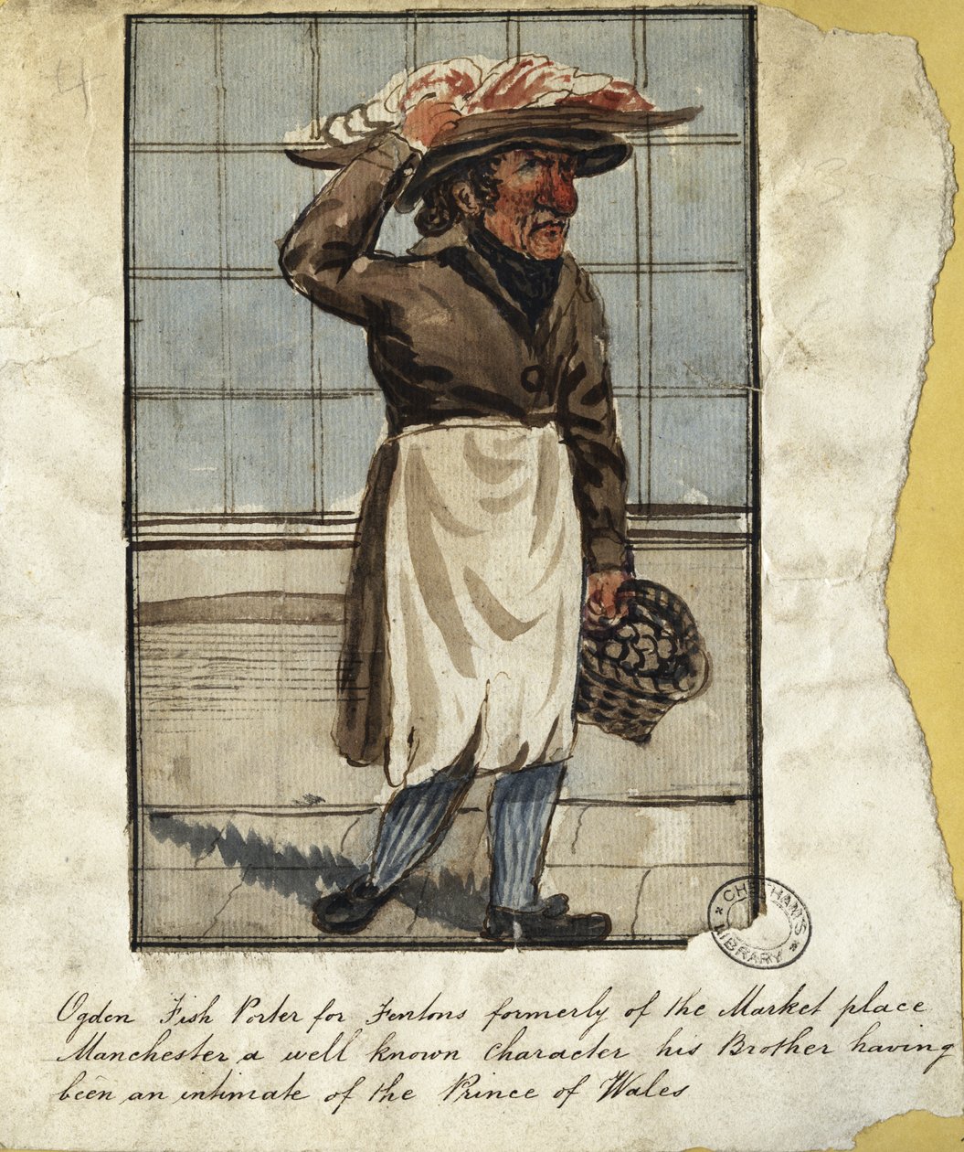 Ballad satıcısı, 19. yüzyıl başı (kağıt üzerine kalem ve mürekkep ve wc) by Thomas Barritt