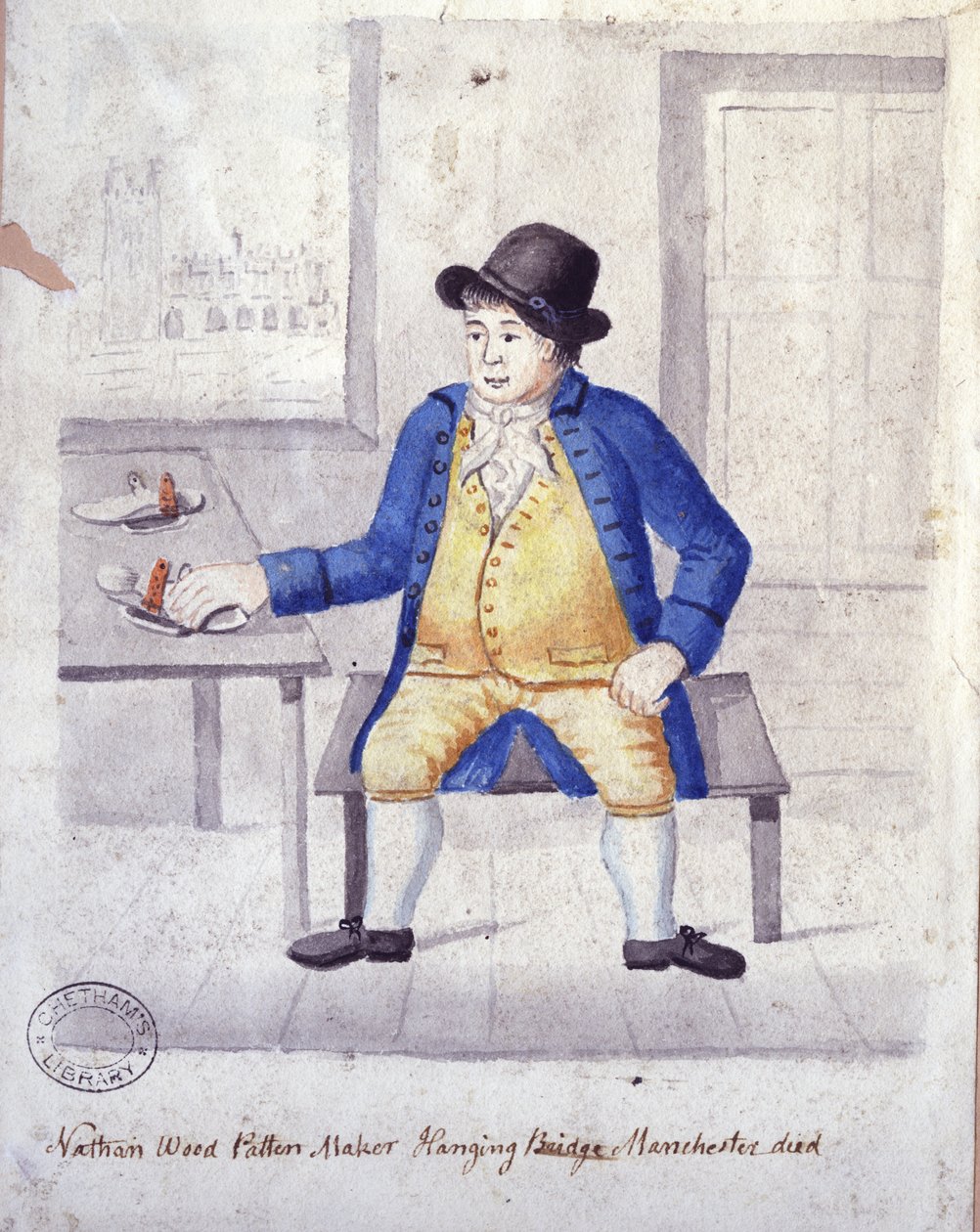 Nathan Wood, Patten Maker (kağıt üzerinde kalem ve mürekkep ve wc) by Thomas Barritt