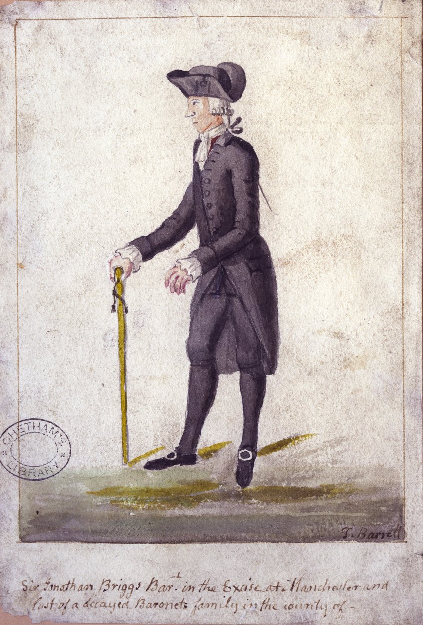 Sir Jonathan Briggs (kağıt üzerinde kalem ve mürekkep ve wc) by Thomas Barritt