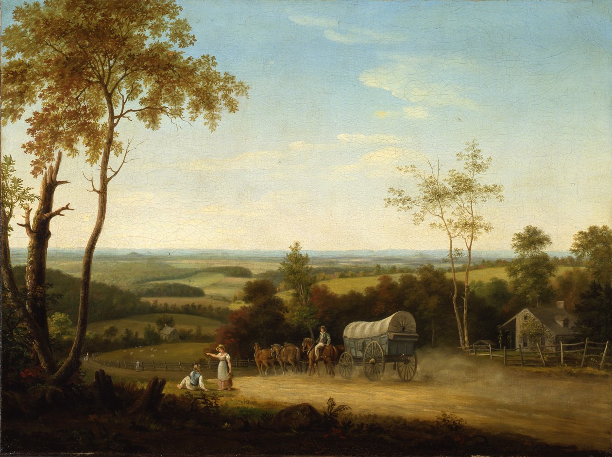 Pensilvanya Paralı Yolunda Conestoga Vagonu, 1816 by Thomas Birch