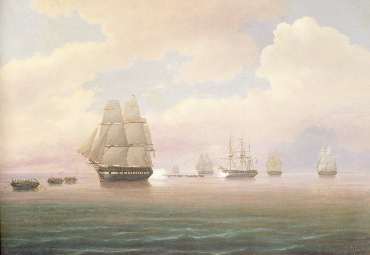 ABD Fırkateyn Anayasasından Kaçış, 1838 by Thomas Birch