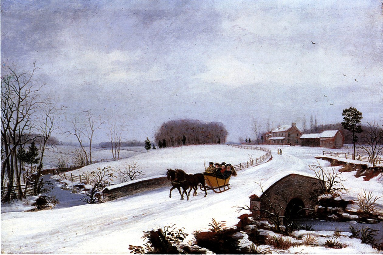 Kışın Kızak, 1832 by Thomas Birch