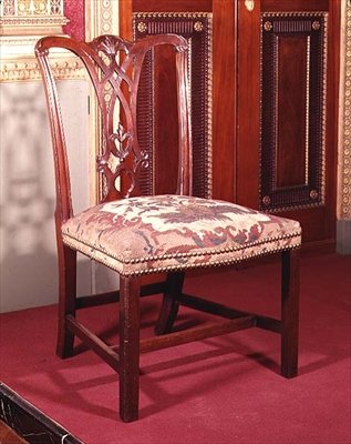 Ribband-sırtlı sandalye Chippendale, c.1760 (maun) by Thomas Chippendale