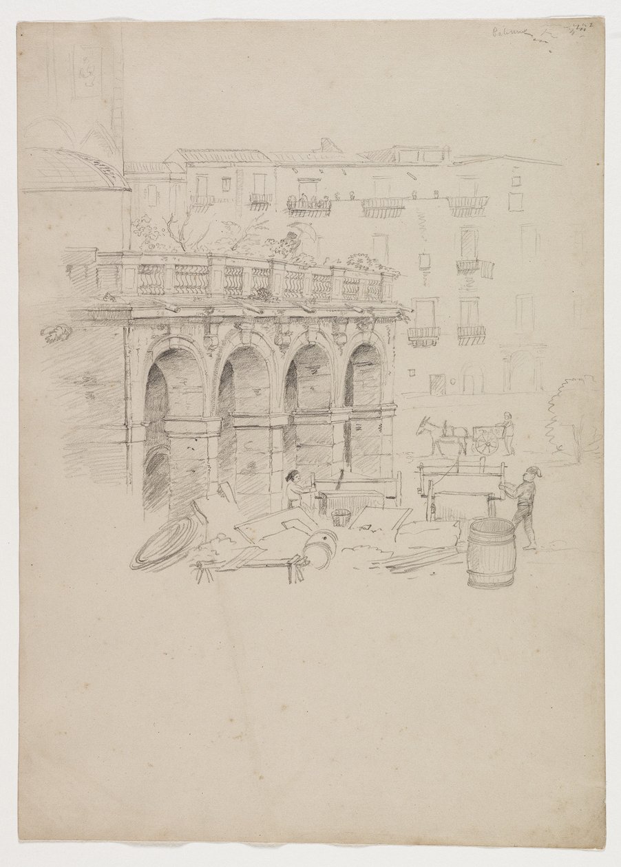 Arcade in Palermo, Sicily, 1842  by Thomas Cole