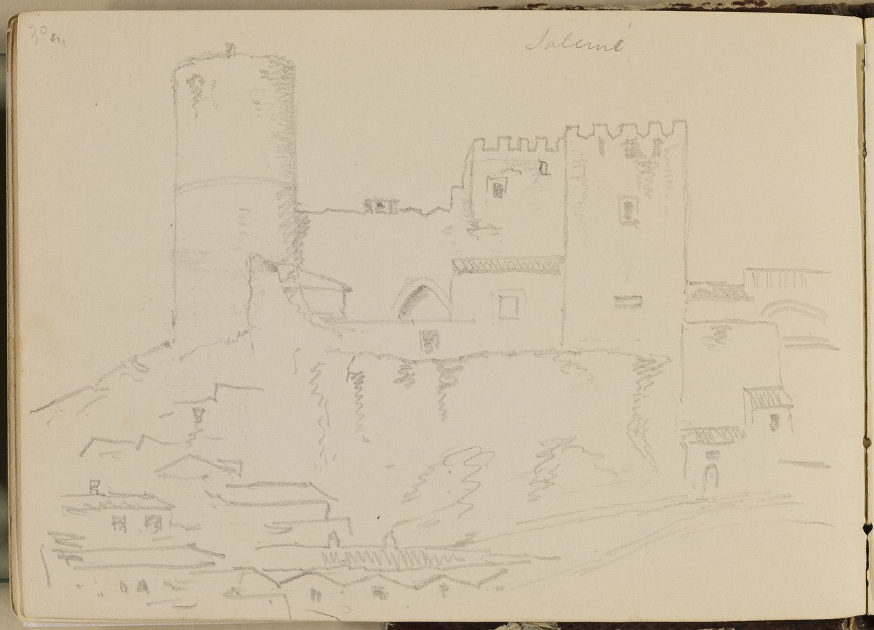 Castle of Salemi, 1842  by Thomas Cole