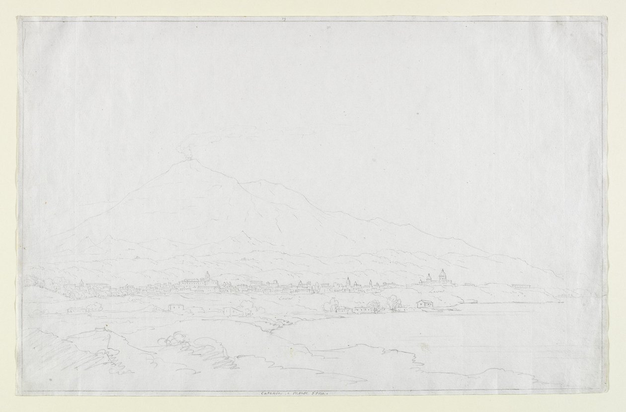 Catania and Mount Etna, Sicily, c.1832  by Thomas Cole