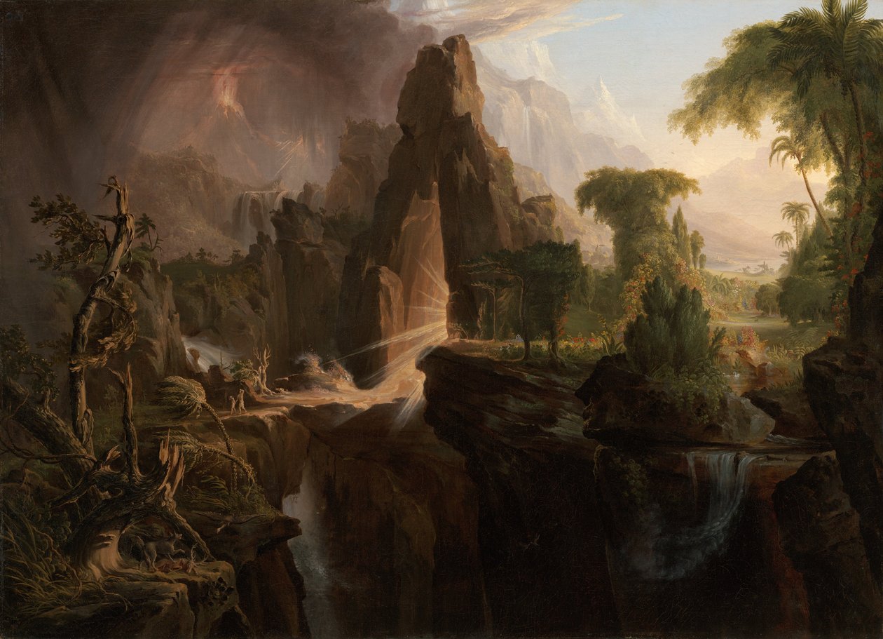 Aden bahçesinden kovulma by Thomas Cole