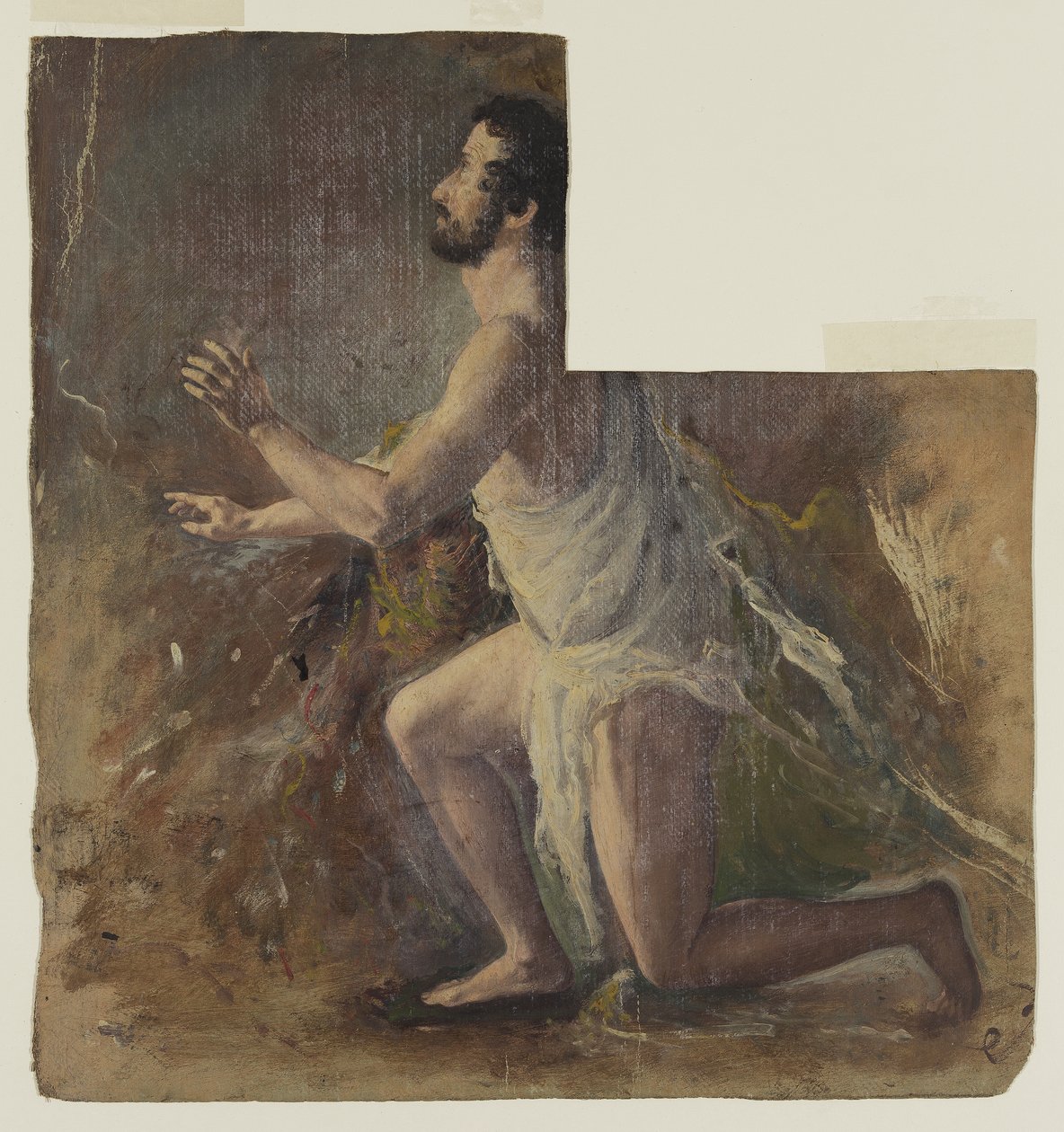 Diz çökmüş erkek figürü by Thomas Cole
