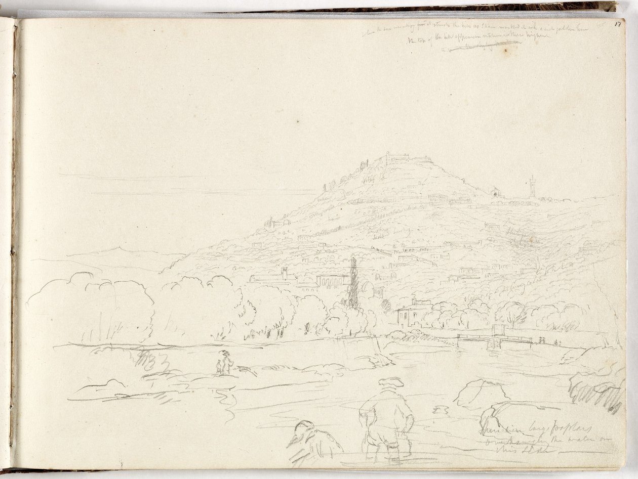Sketch of hilltop, riverbank and figures, 1831  by Thomas Cole