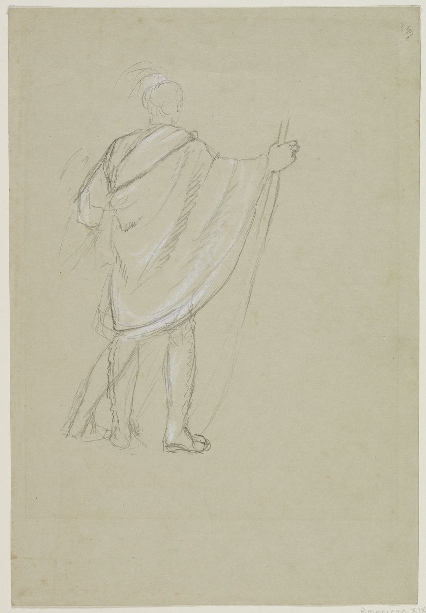 Ayakta Hint (kağıt üzerinde grafit kalem) by Thomas Cole