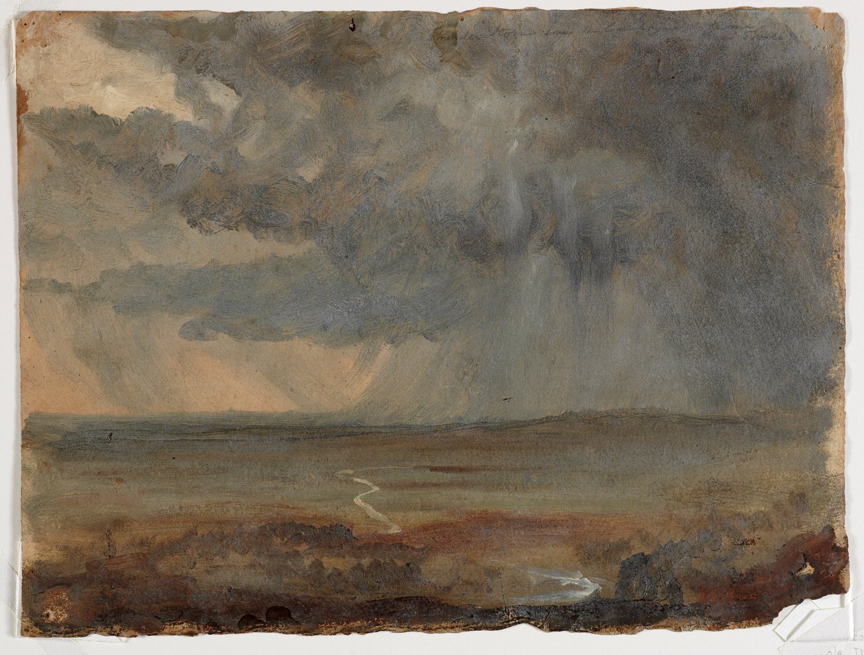 Fırtınalı Manzara, c.1832 (kağıt üzerine yağlı boya) by Thomas Cole