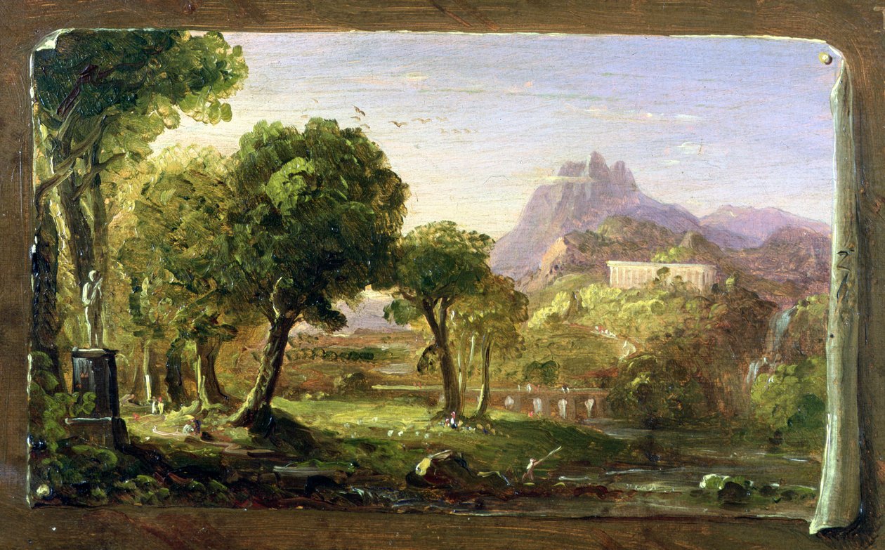Arcadia Rüyası için Çalışma, 1838 by Thomas Cole