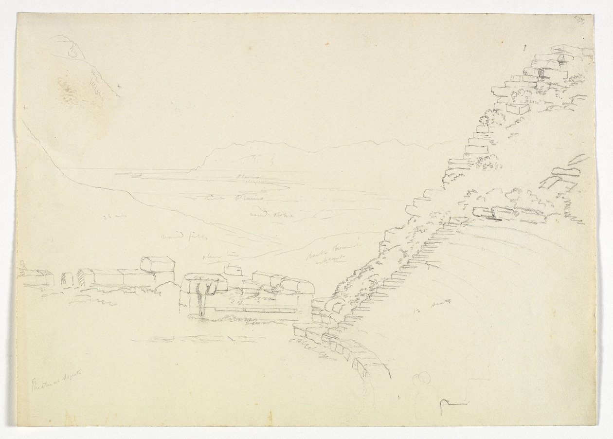 Messina sund frá San Gregorio, Messina, Sikiley, 1842 rki by Thomas Cole