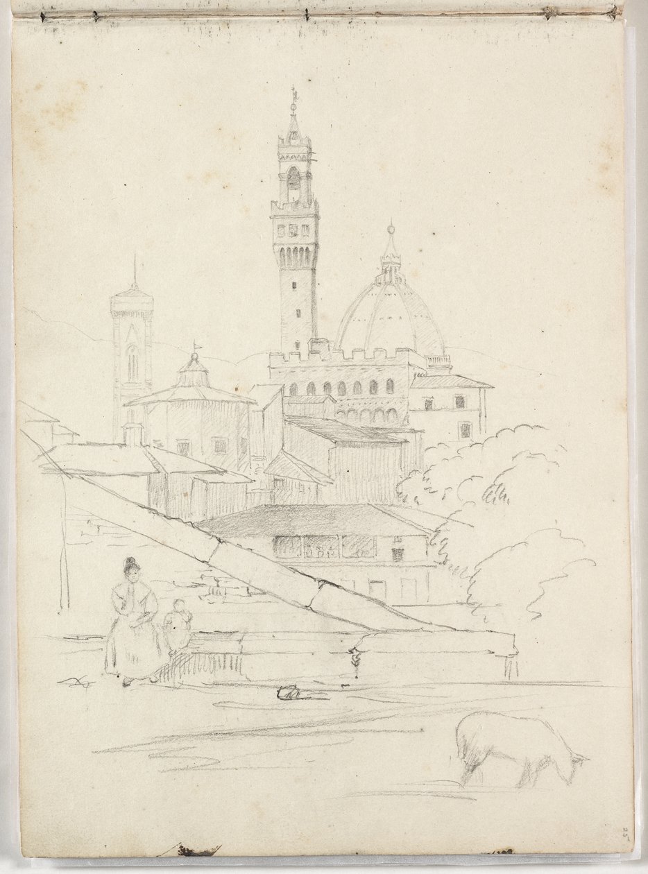 Untitled (partial view of Florence) 1831  by Thomas Cole