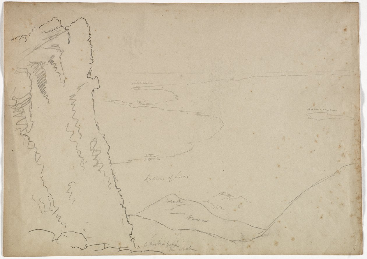 View South from Mount Etna, Sicily, 1842  by Thomas Cole