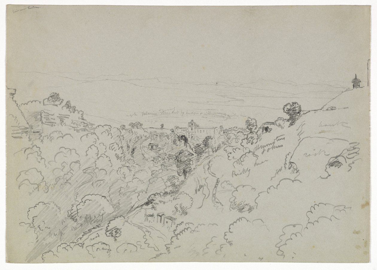 View near Lentini, Sicily, 1842  by Thomas Cole