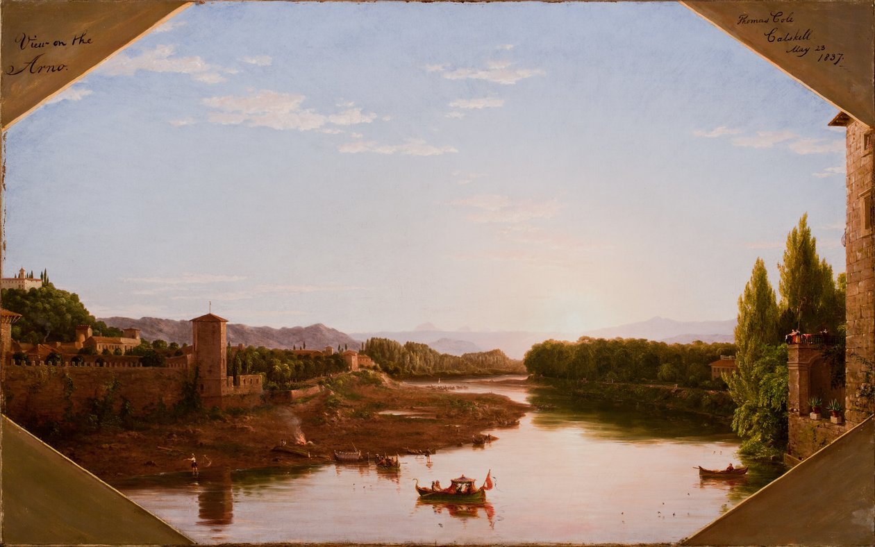 Floransa yakınlarındaki Arno'dan görünüm, 1837 by Thomas Cole