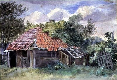 Peyzaj, Kulübe ile by Thomas Collier
