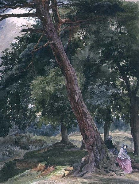 Ağaçlar ve Figürler ile Manzara by Thomas Collier
