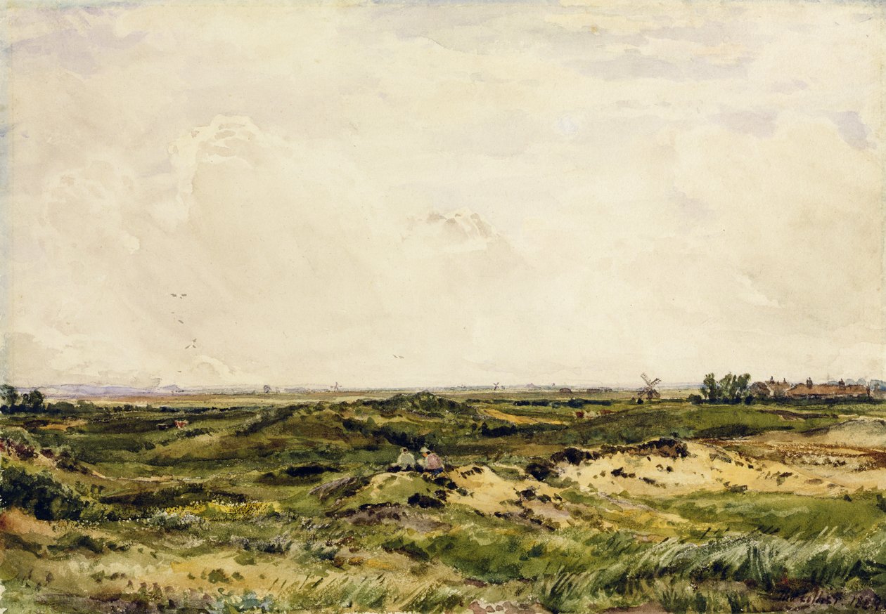 Caistor yakınlarında, 1889 (kağıt üzerinde grafit üzerinde wc) by Thomas Collier
