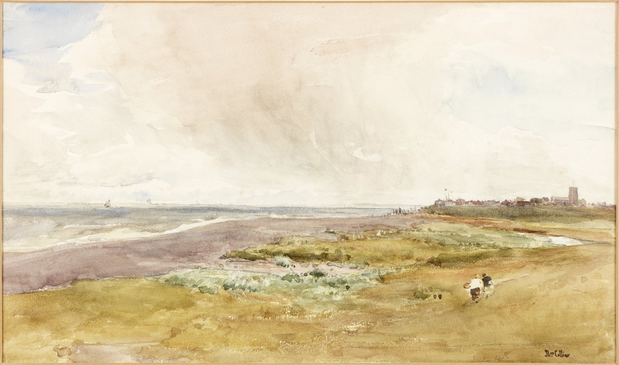 Sahilden Southwold (gemide suluboya ve karalama) by Thomas Collier