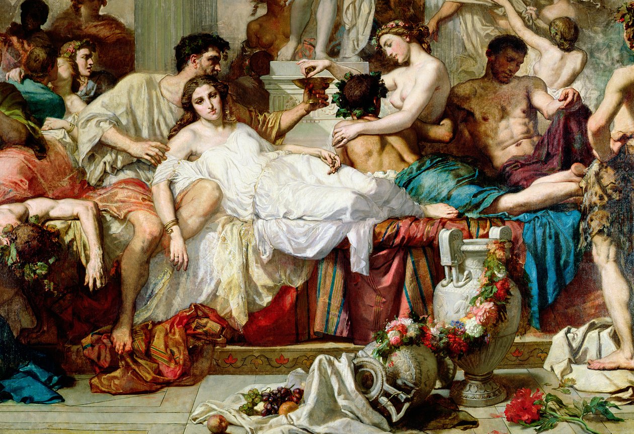 Decadence Romalılar, merkez grubun detayı, 1847 (36568 detayı) by Thomas Couture