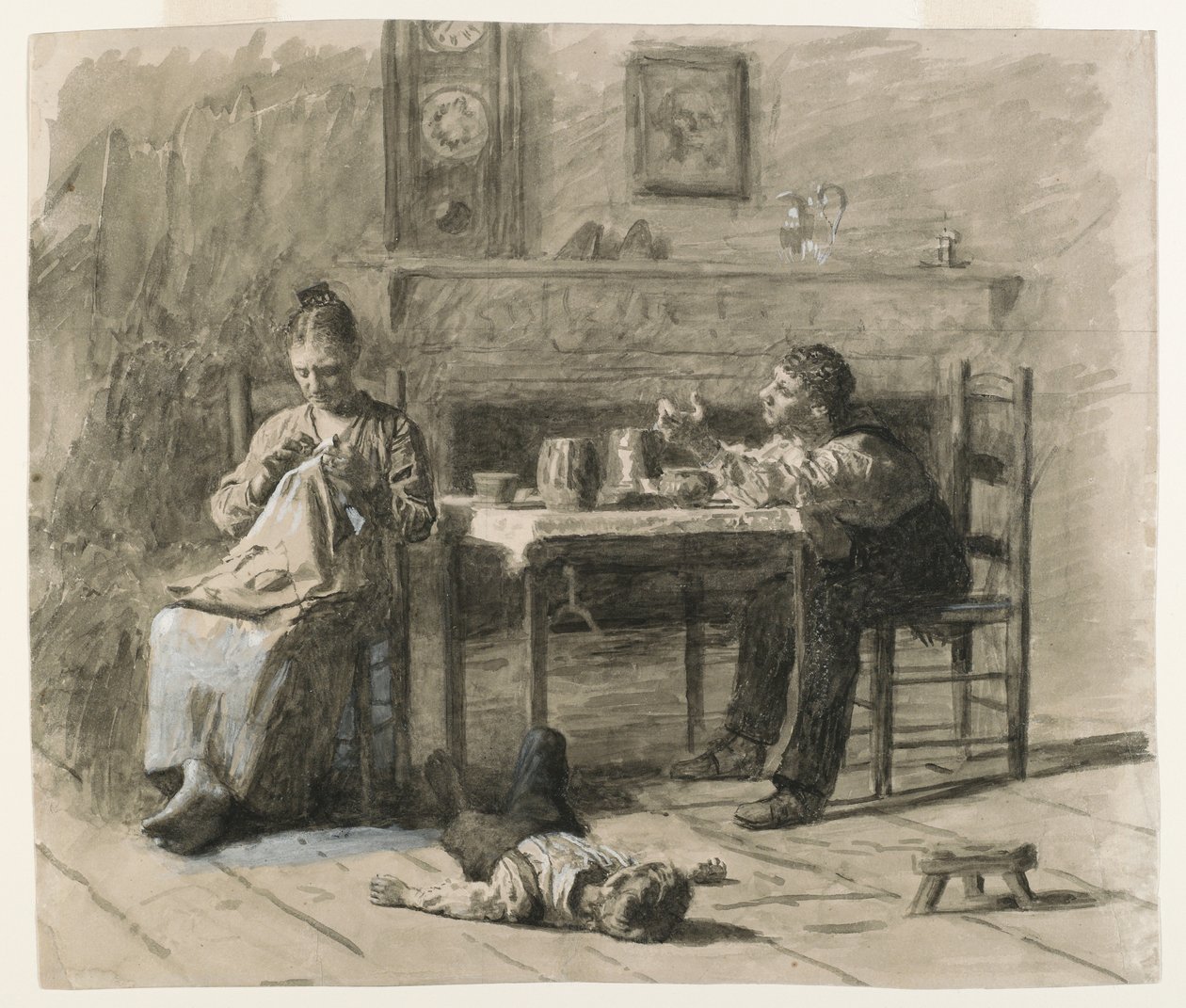 Thars Such A Thing As Calls in This World, illustration for Mr. Neelus Peelers Conditions, 1879 (black ink with opaque white highlights on cream, medium-weight, smooth wove paper) by Thomas Eakins