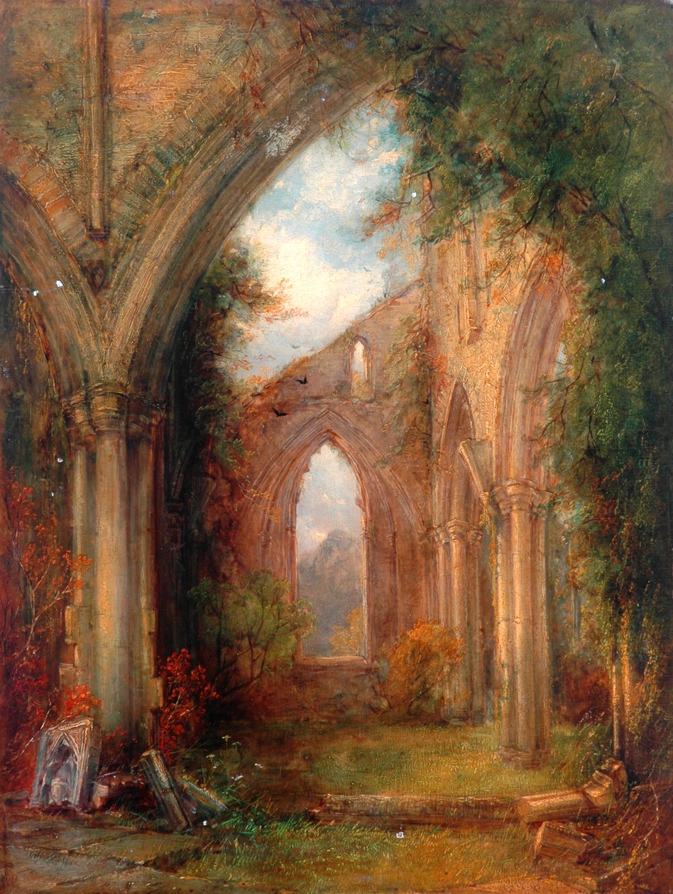 Tintern Manastırı Harabelerinin Bir Parçası by Thomas Creswick
