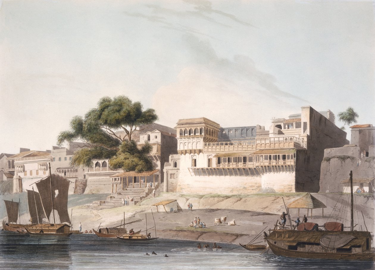 Patna şehrinin bir parçası, Ganj Nehri üzerinde, 
