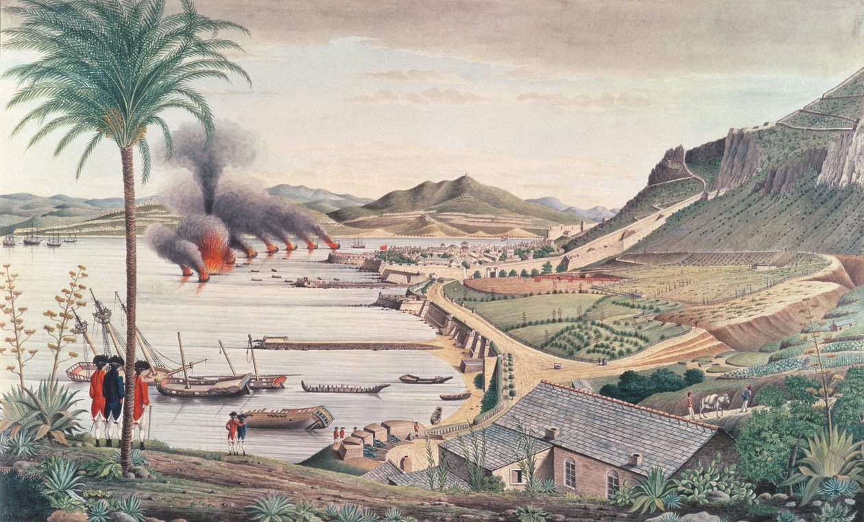 Büyük Fransız-İspanyol saldırısının ertesi sabahı Cebelitarık, 1783 by Thomas Davies