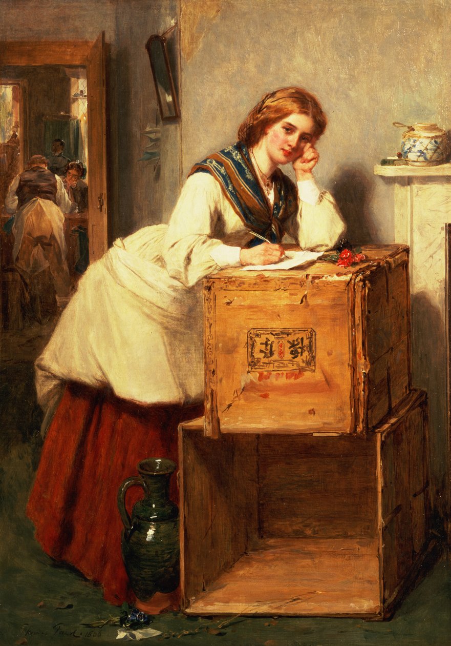 Bayan Mektup Yazma by Thomas Faed
