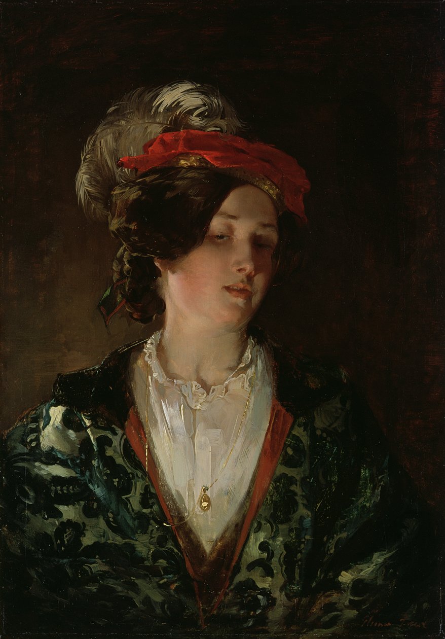 Tüylü Boneli Bayan by Thomas Faed