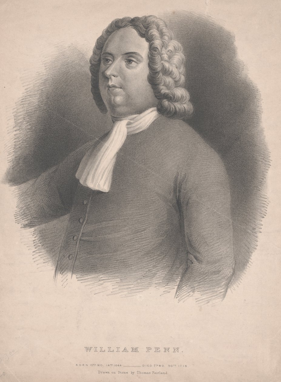 William Penn lito by Thomas Fairland