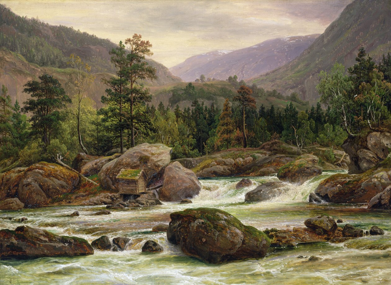 ನಾರ್ವೇಜಿಯನ್ ಜಲಪಾತ, 1840 ಟರ್ಕ್ by Thomas Fearnley