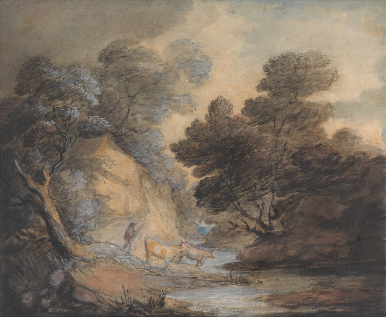 Dere Kenarında Sığır Sulama by Thomas Gainsborough