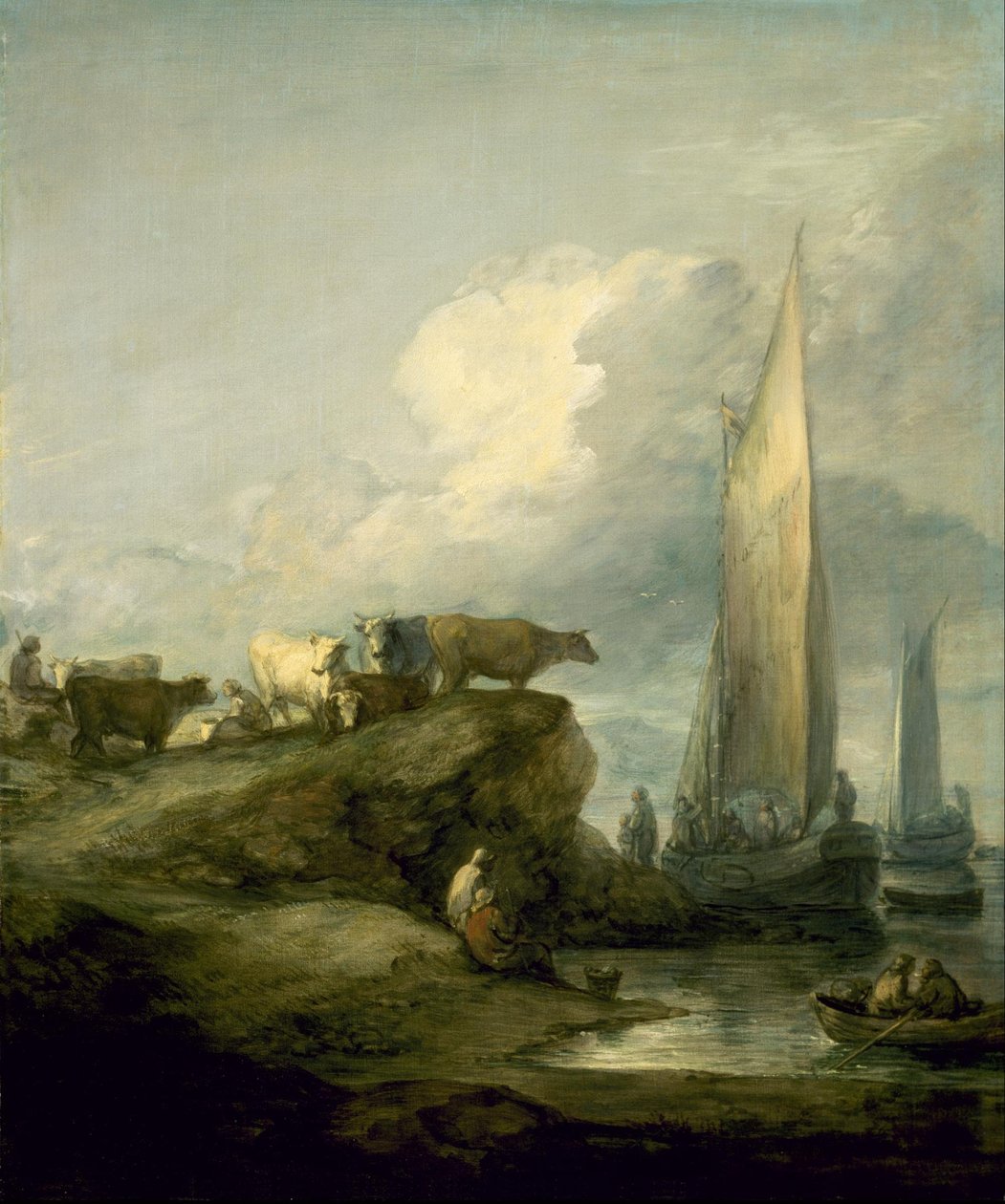 Nakliye ve Sığır ile Kıyı Manzarası by Thomas Gainsborough