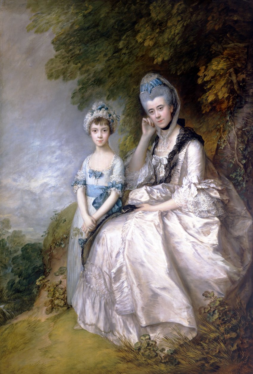 Hester, Sussex Kontesi ve Kızı Lady Barbara Yelverton by Thomas Gainsborough