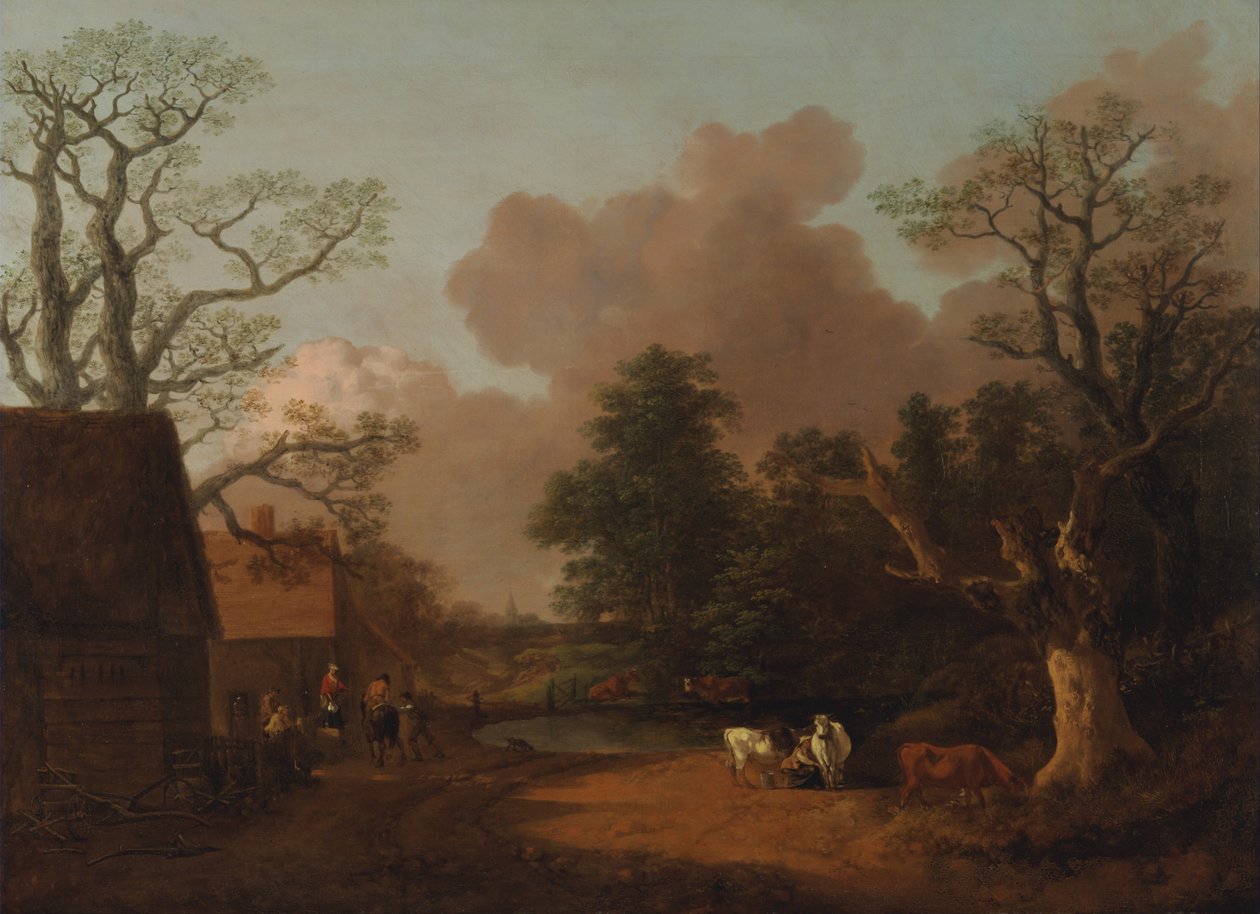 Sütçü Kız ile manzara by Thomas Gainsborough