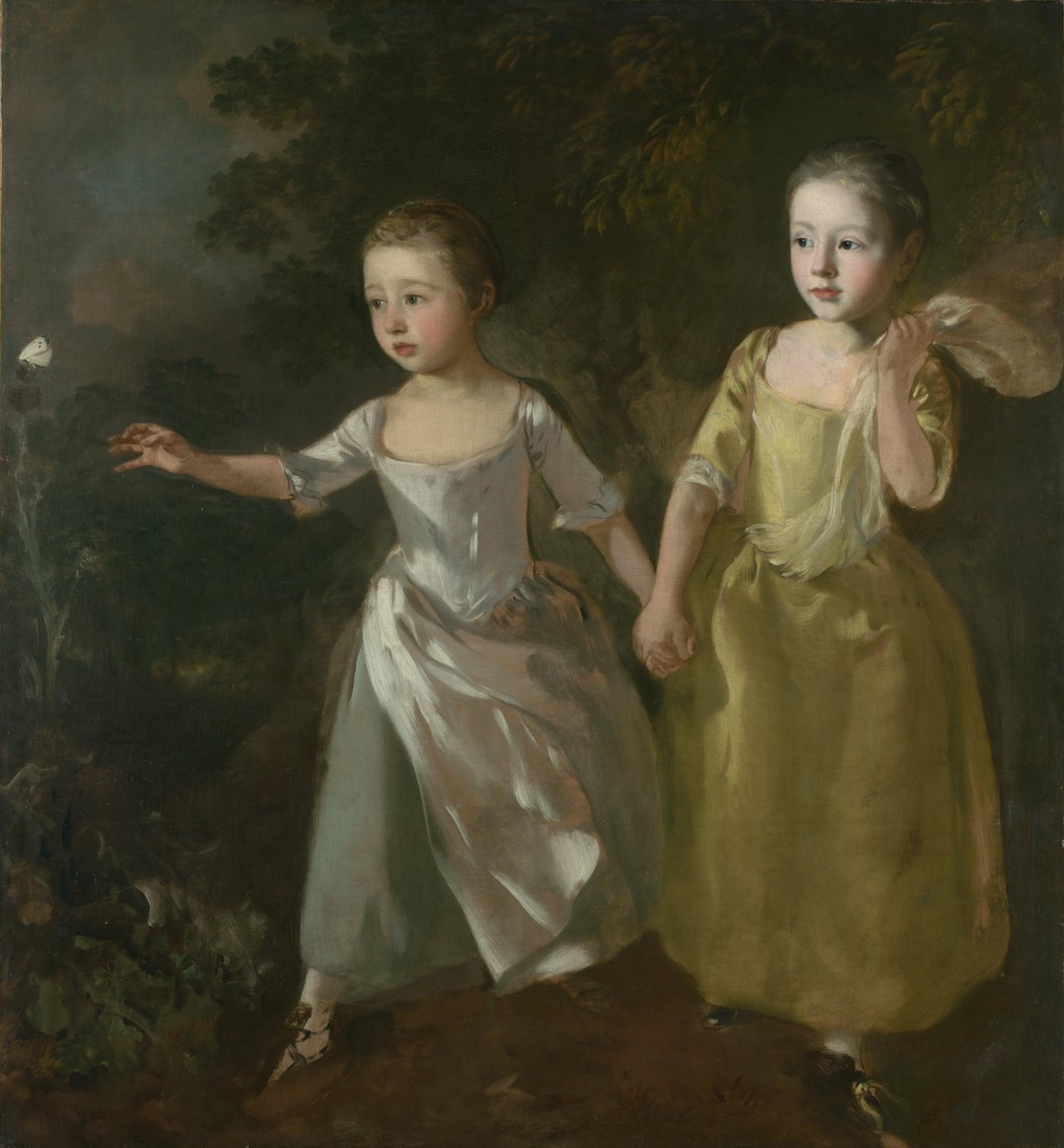 Ressamın kızları kelebek avında by Thomas Gainsborough